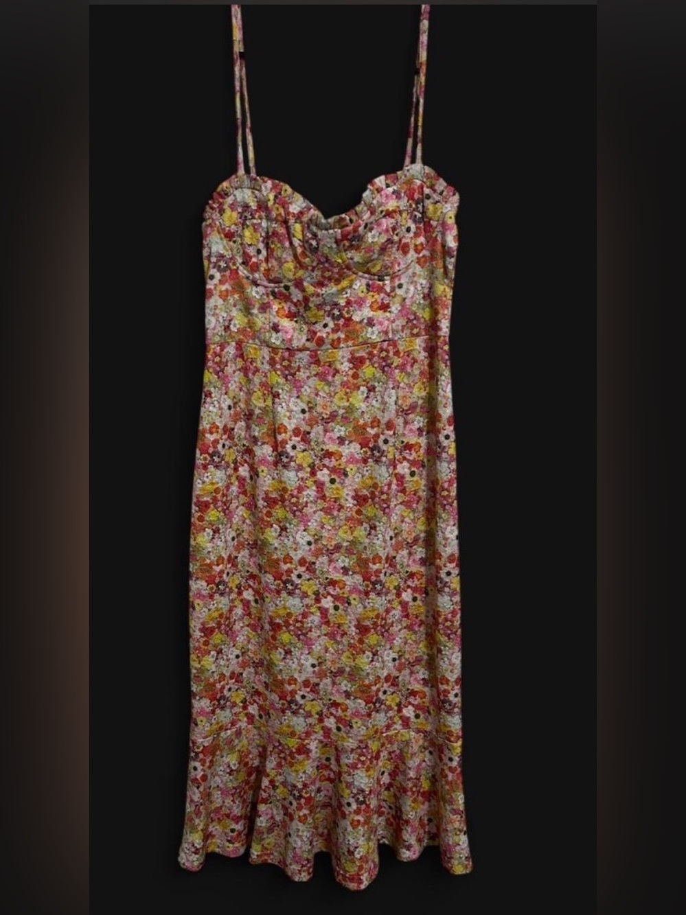 Hutch Floral Midi Dress in Pink, Yellow and Green